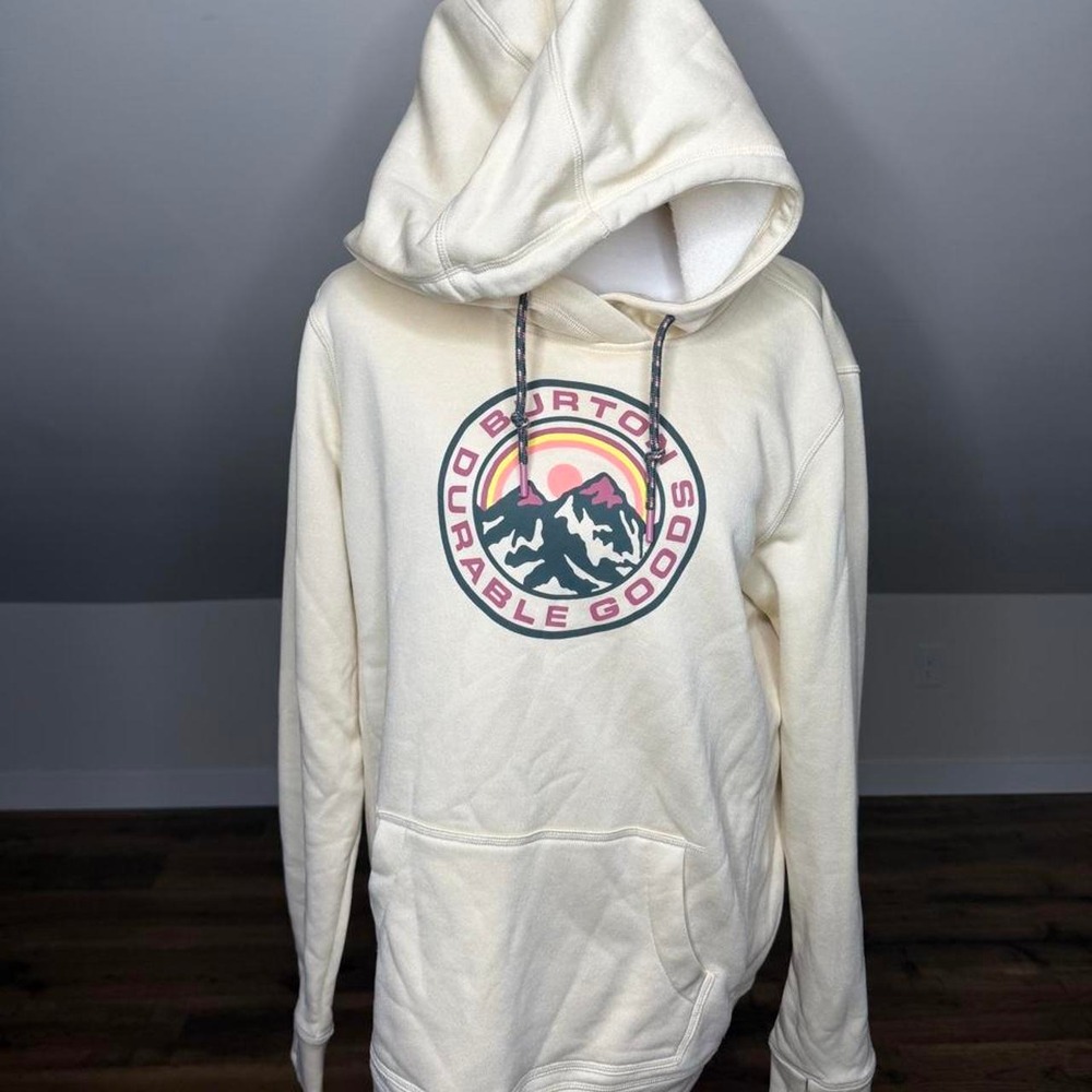 Burton Underhill Durable Goods Hoodie L Cream Mountain Graphic